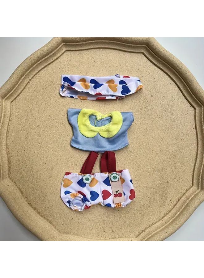 Colorful Love Doll Clothing Set For 7 Inch Dolls Soft Fabric DIY Gift - Image 3
