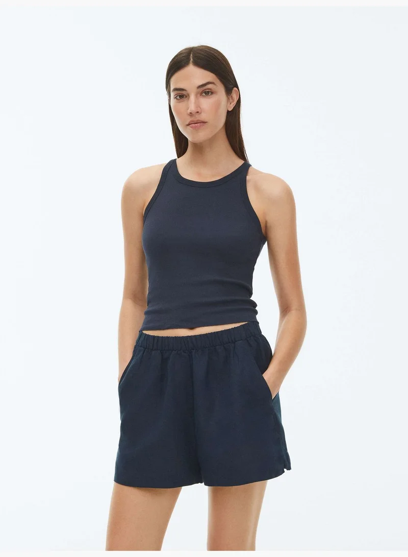 oysho Cotton rib vest top