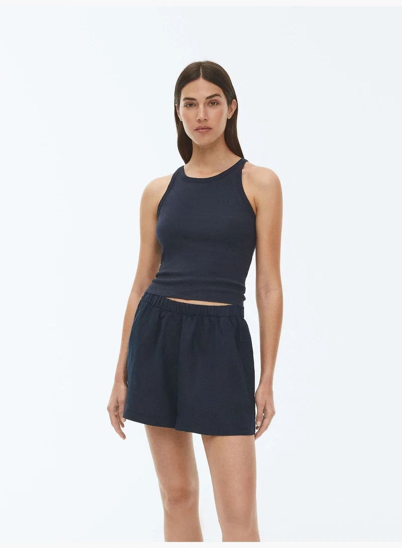 oysho Cotton rib vest top