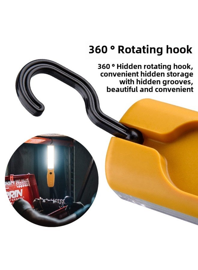 Multifunctional Work Light Long Endurance Portable Hook Back Magnetic Suction Rechargeable Outdoor Work Fill Light-Power:5859 Washboard Work Light (LED Version) Yellow - Image 3