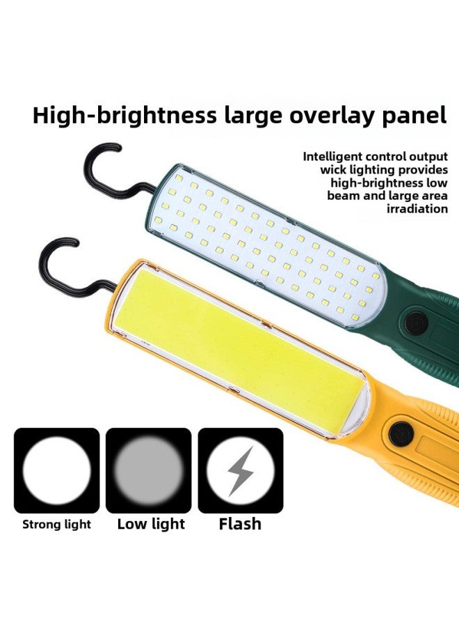 Multifunctional Work Light Long Endurance Portable Hook Back Magnetic Suction Rechargeable Outdoor Work Fill Light-Power:5859 Washboard Work Light (LED Version) Yellow - Image 2
