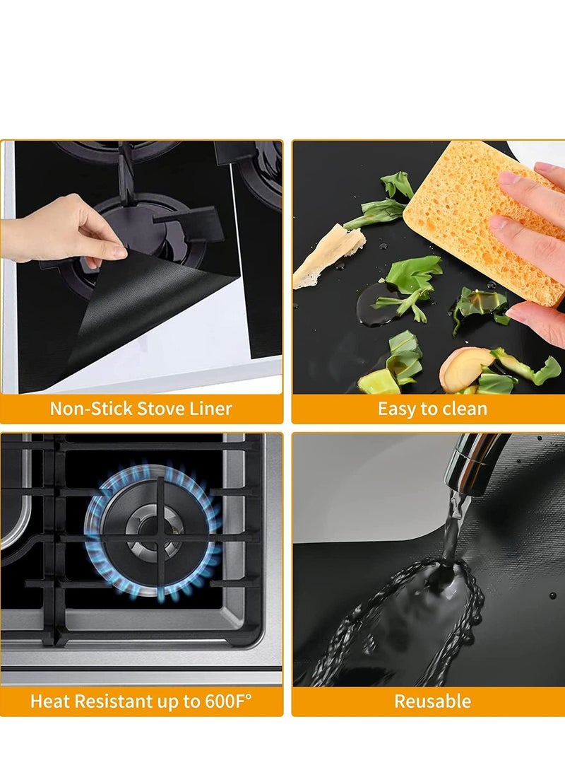 SYOSI 3PCS Stove Covers Protectors for Gas Range(0.4 mm Thick) Extra Long 32" Wider Burner Reusable Non-Stick Washable Guard Heat Resistant (round)  - Image 4