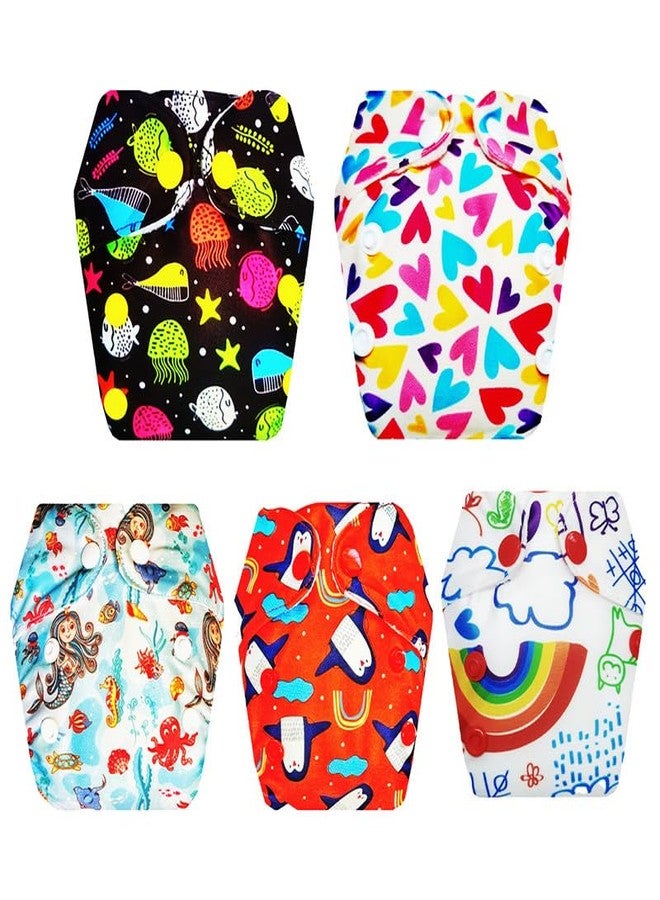 Dumbledo Premium Newborn Cloth Diaper with Integrated Insert (Pack of 5) | Soft & Gentle | Leakproof | Travel Friendly | Worry-Free Diapering | 0 - 4 Months | Unisex Baby - Image 1
