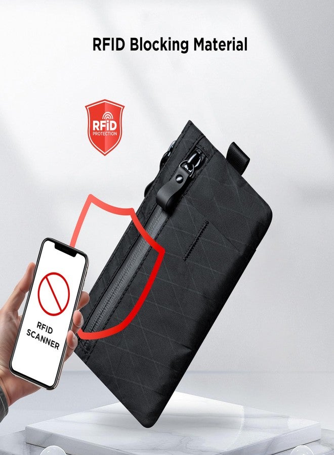 ALPAKA Zip Clutch Black X-Pac VX21 - Functions as Zipper Wallet and EDC Carrier - Weatherproof and RFID Blocking Material - 3 External Slots for EDC Gear - 3 Inside Pockets - Image 3