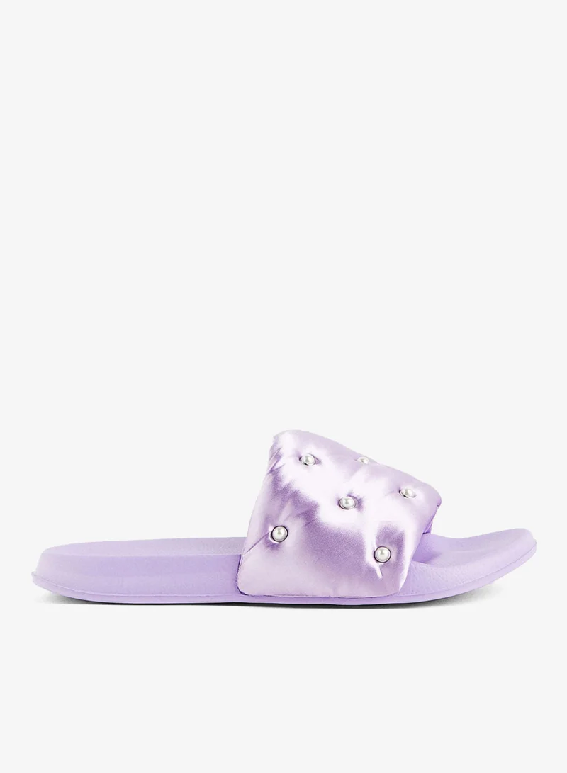 اتش اند ام شبشب من الساتان مزين بالخرز