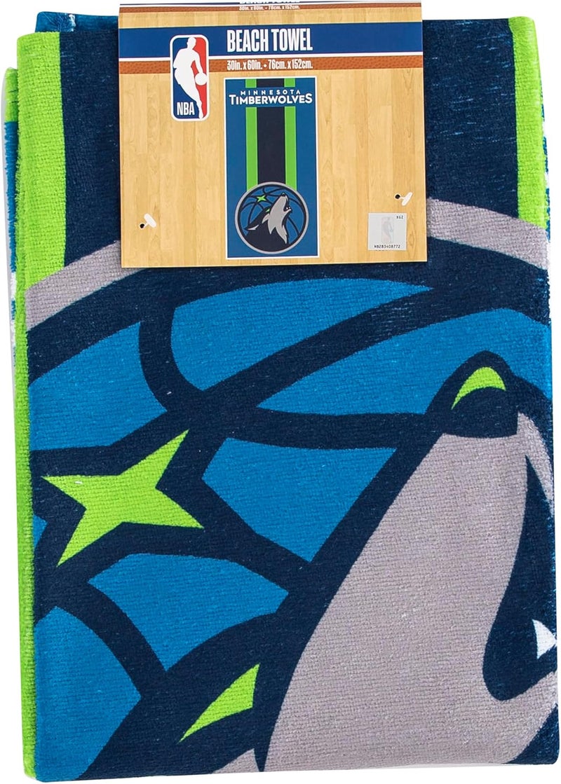 نورث ويست منشفة شاطئ مرخصة رسميًا من الدوري الأمريكي لكرة السلة (NBA) بتصميم “Zone Read”， مقاس 30 × 60 بوصة، بألوان متعددة - Image 4