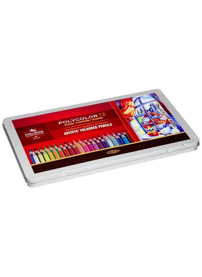 KOH-I-NOOR Polycolor Drawing Pencil Set, 72 Assorted Colored Pencils In Tin, 1 Each (Fa3827)  - Image 1