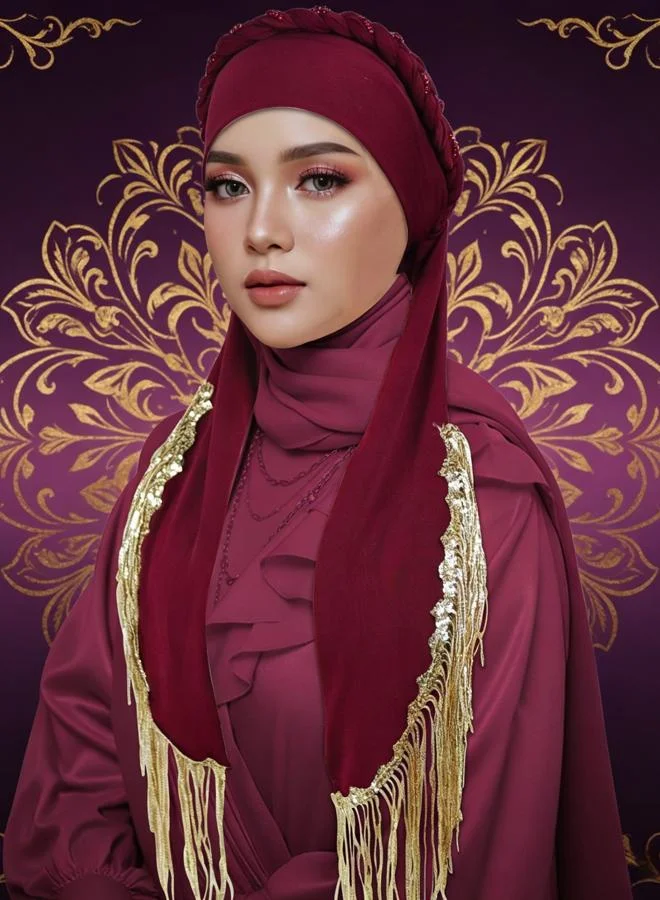 Take Two Burgundy Plain Hijab Headscarf
