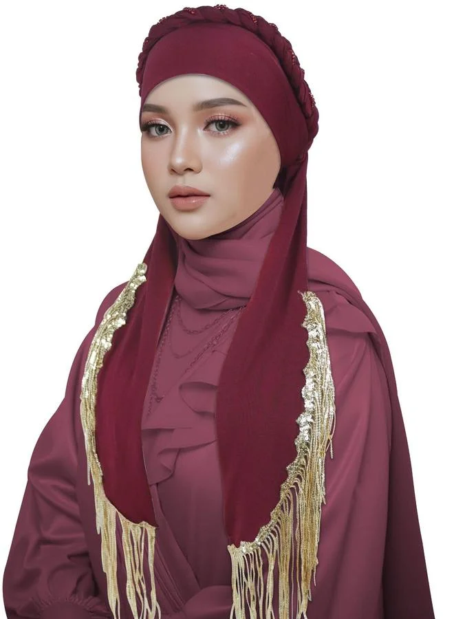Take Two Burgundy Plain Hijab Headscarf
