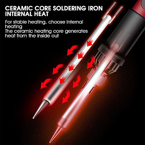 Serplex® Soldering Iron Kit Set 60 Watt Original 220V Fast Heat up, LCD Digital Solder Irons, 180~520°C Adjustable Temperature Soldering Gun Set with 5pcs Extra Tips, for Electrical Repairs, DIY - Image 3
