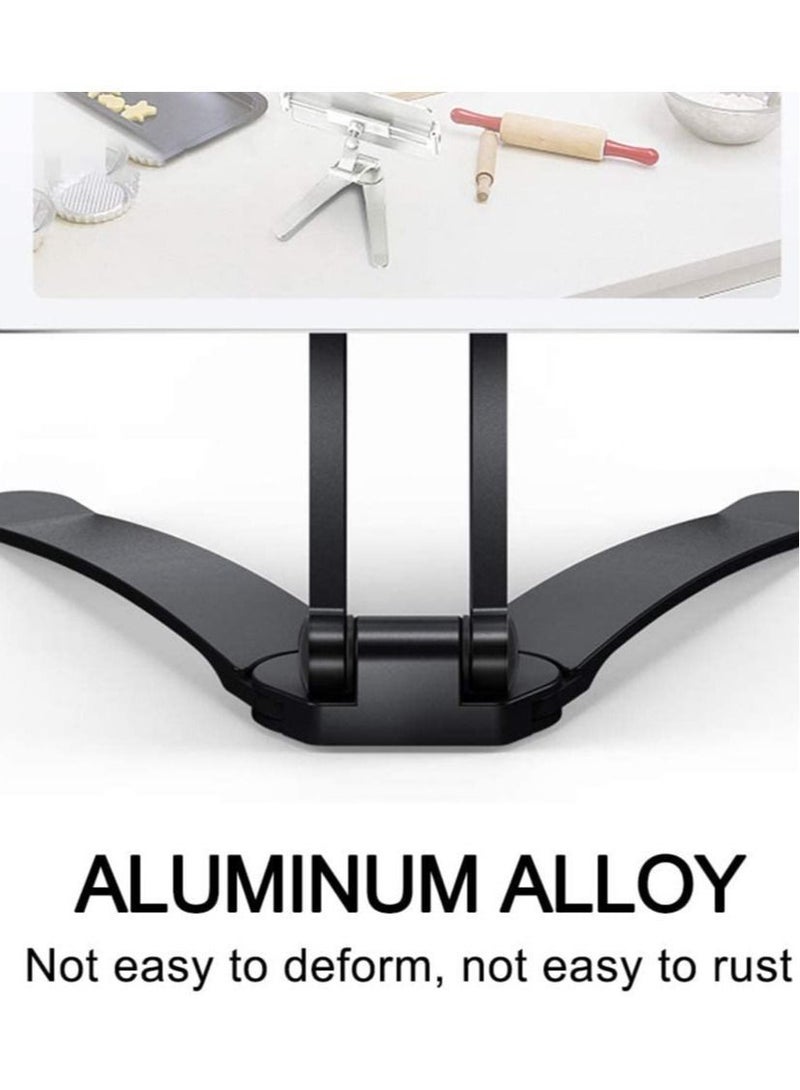 Kitchen Tablet Stand Wall Mount Adjustable, 2-in-1 Wall/Tabletop Desktop Recipe Holder for 4-11 Inch iPad Air Mini, iPhone 14 PRO Max XR X 6 7 8 Plus More Tablets (Black) - Image 4