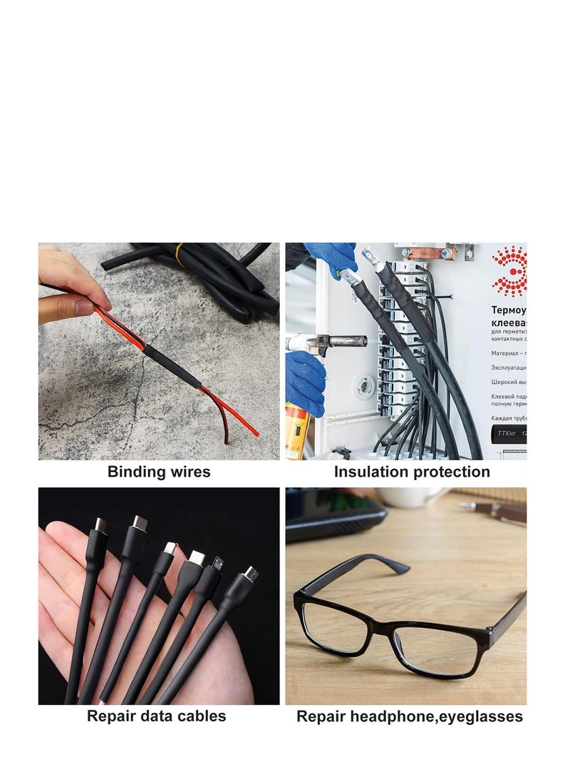 ECVV 650Pcs Premium Heat Shrink Tubing Set - Black, 8 Sizes - Assorted Sleeving Tube Wrap Cable Wire Kit for DIY Projects