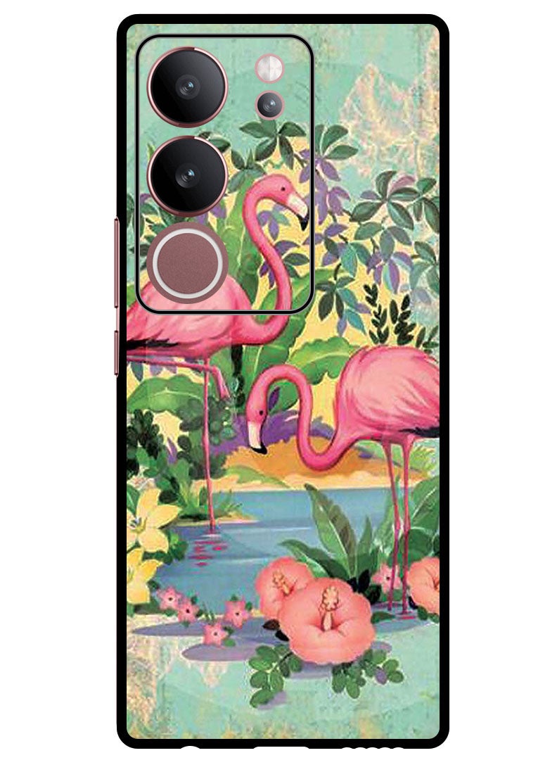 Theodor Protective Case Anti Scratch Shock Proof Bumper Cover For Vivo S17 - S17 Pro Pink Flamingoes - Image 1