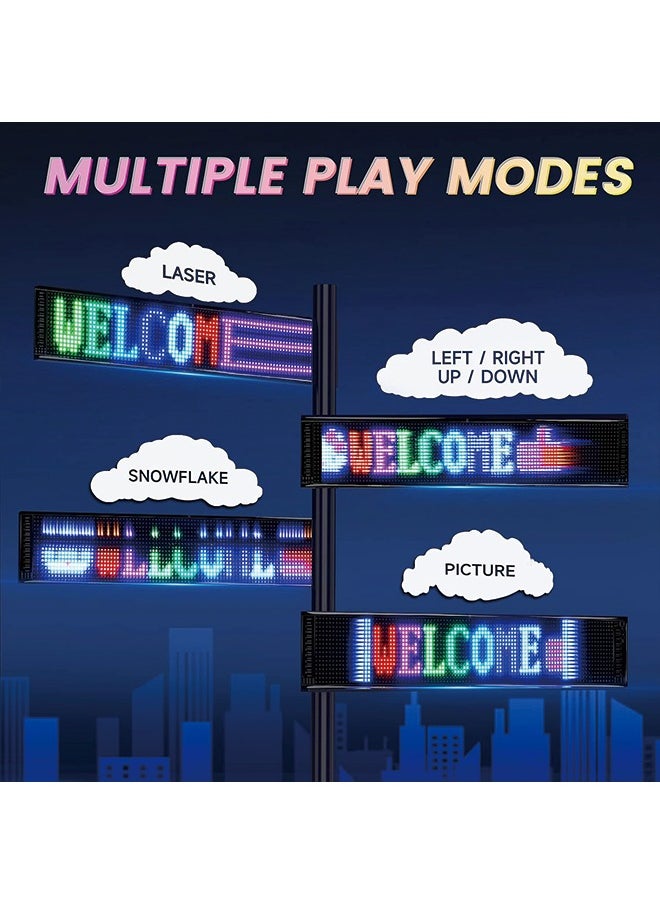 Generic - Scrolling Huge Bright Advertising LED Signs, Flexible USB 5V Bluetooth App Control Custom Text Pattern Animation Programmable Display for Store Car  Hotel (27''x5'') - Image 1