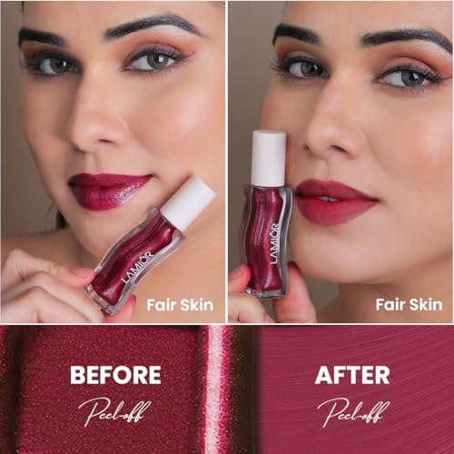 LAMIOR All Day Strong Peel-Off Lip Tattoo Kit | Long Lasting No-Fade Lip Stain | India’s First Matte Finish Peel-Off Lip Tint | Waterproof, Transfer-Proof & Ultra Hydrating | Vegan (Whimsical Masque) - Image 2
