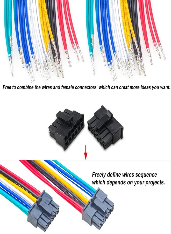 yoeruyo موصل Yoeruyo Micro-Fit بمسافة 3.0 مم مع كابلات ممتازة 22AWG مضغوطة مسبقًا، متوافق مع غلاف Molex 3.0 مم ثنائي الصف 2 * 1/2/3/4/5/6 دبوس (MX3.0-Dual) - Image 3