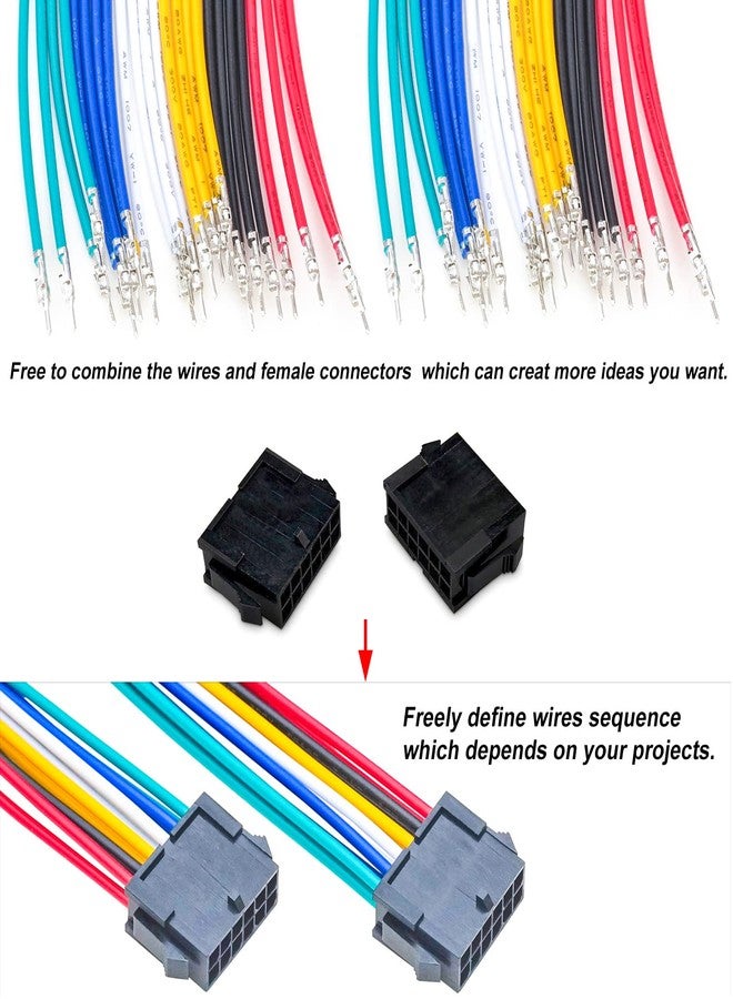 yoeruyo موصل Yoeruyo Micro-Fit بمسافة 3.0 مم مع كابلات ممتازة 22AWG مضغوطة مسبقًا، متوافق مع غلاف Molex 3.0 مم ثنائي الصف 2 * 1/2/3/4/5/6 دبوس (MX3.0-Dual) - Image 4