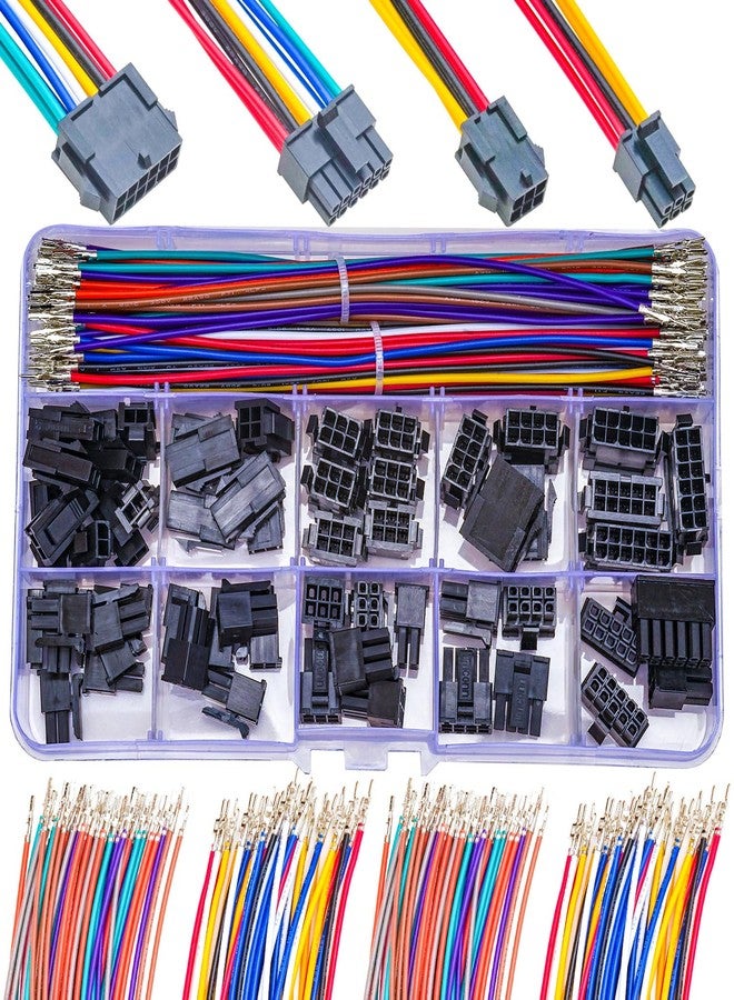 yoeruyo موصل Yoeruyo Micro-Fit بمسافة 3.0 مم مع كابلات ممتازة 22AWG مضغوطة مسبقًا، متوافق مع غلاف Molex 3.0 مم ثنائي الصف 2 * 1/2/3/4/5/6 دبوس (MX3.0-Dual) - Image 1