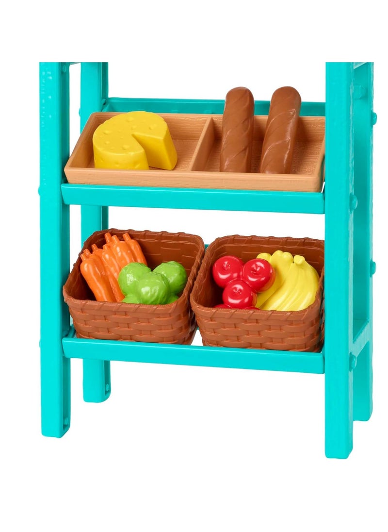 Barbie - Barbie Farmers Market Playset, Barbie Doll (Blonde), Market Stand, Register, Vegetables, Bread, Flowers & More, 3 & Up - Image 1