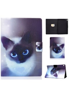 Case Cover For Lenovo Tab M10 HD TB-X505F Colored Drawing Horizontal Flip Leather Case with Holder & Card Slots & Sleep / Wake-up Function Blue Eyed Cat