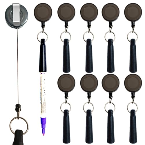 XILAOTOU 8 Elastic Silicone Pencil Holders, Duty Pull Pens for Woodwork/Bricklayer/Handicraft Maker, Black - Image 1