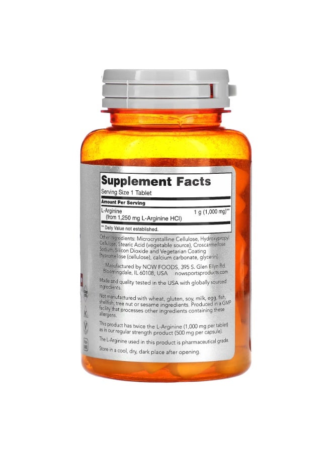 now L-Arginine, 1,000 mg, 60 Tablets - Image 2