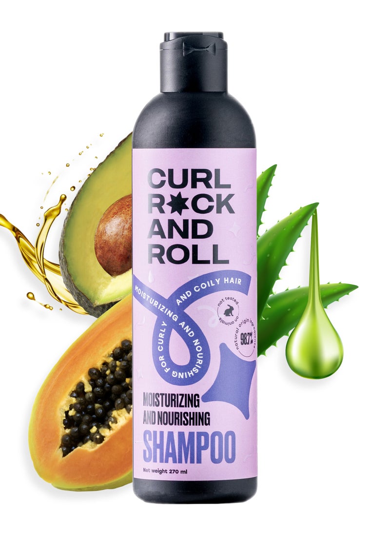 CURL ROCK AND ROLL Curl Rock and Roll Shampoo - Moisturizes and Nourishes Hair - Paraben-Free & Sulfate-Free, 270 ml  - Image 1