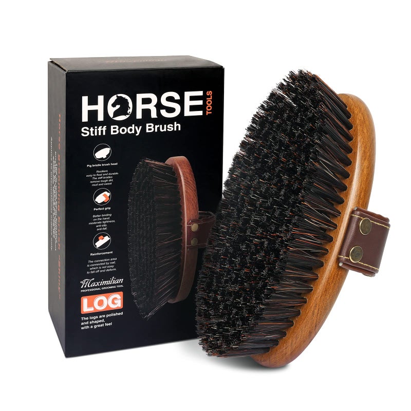 MAXIMILIAN World Class Handmade Equine Stiff Body Horse Brush Professional Equine Grooming Tools Effortlessly Removes Mud Sweat and Dirt from Your Horses Hair