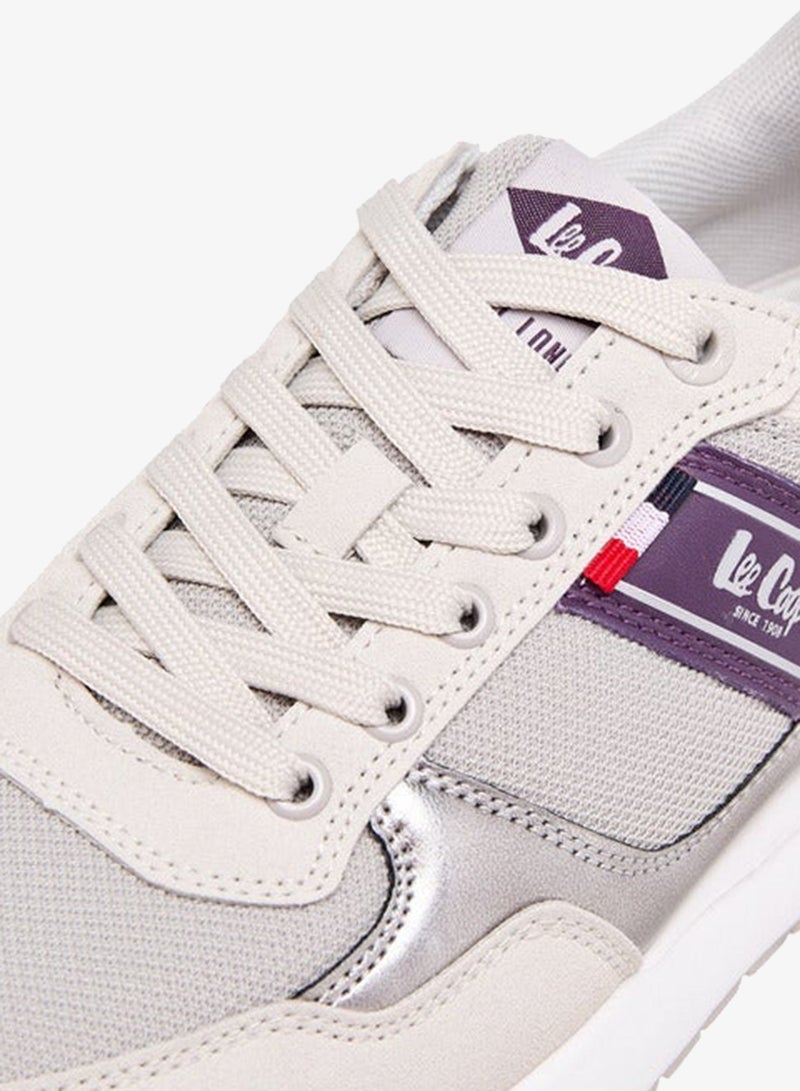 Lee Cooper Women's Logo Print Sneakers with Lace-Up Closure - Image 4