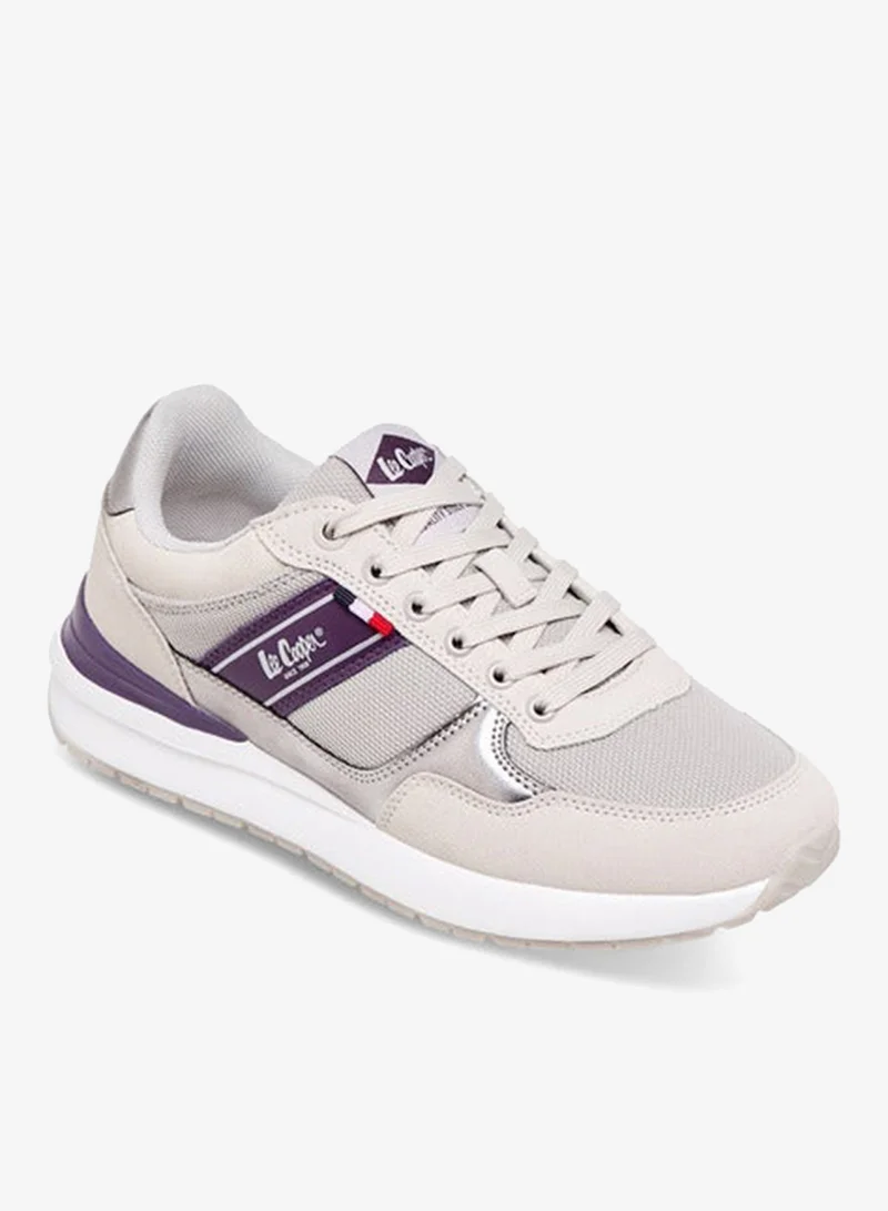Lee Cooper Women's Logo Print Sneakers with Lace-Up Closure