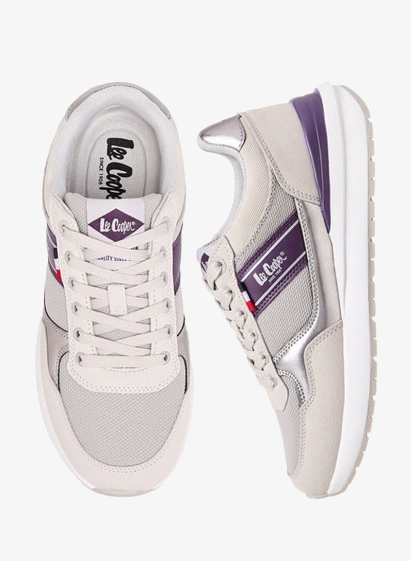 Lee Cooper Women's Logo Print Sneakers with Lace-Up Closure - Image 3