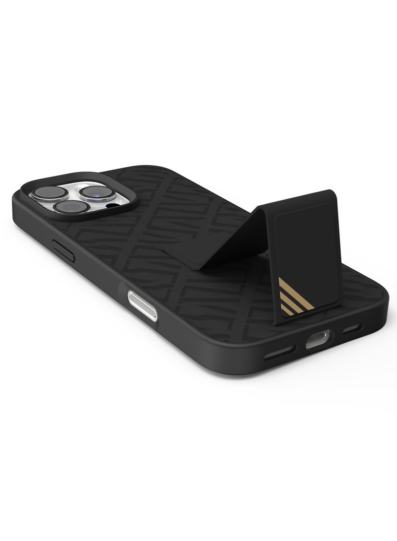 LEVELO iPhone 16 Pro Case Morphix Cuero Cover with Gripstand / Easy Snap On / Slim Caseless Feel / Multiple Protective Layers / Impact Resistance Back Cover - Black - Image 3