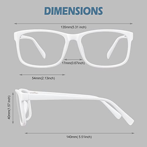 CGID Fake Glasses Clear Lens Non-Prescription Retro Rectangular Frame UV400 Protection Men Women CN12 - Image 5