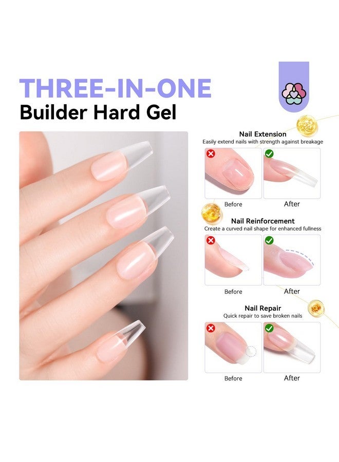 Saviland Clear Builder Nail Gel: 50 G Gel Builder For Nails Thickening Vitamin E B5 Kerain Nail Strengthener Extension Gel Innovative Pressing Bottle Builder Hard Gel For Thin Damaged Nail Repair&Care  - Image 2