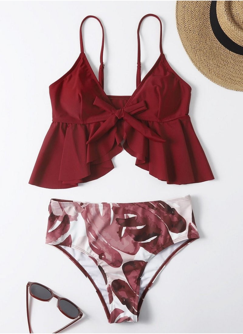 Printed High Waist Bikini Swimwear Burgundy - pzsku/ZE4417ACFC7EB5EC853D8Z/45/_/1685624373/b82965bf-18aa-4483-8224-d637c9cdf870