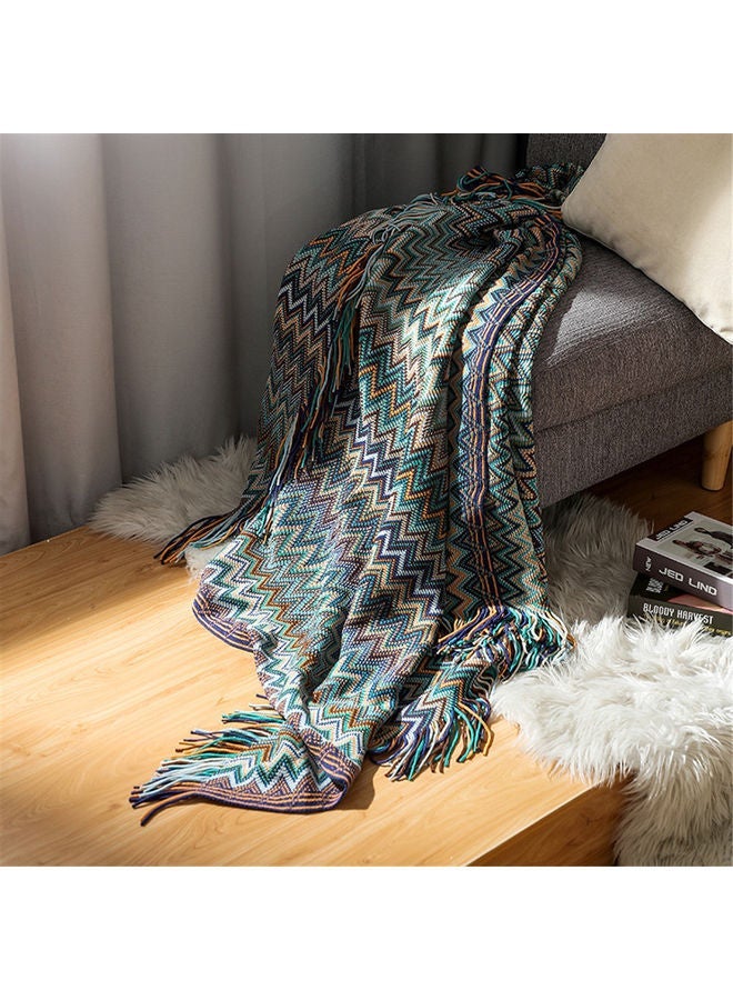 Arabest Striped Sofa Blanket Polyester Blue 130x170cm  - Image 2