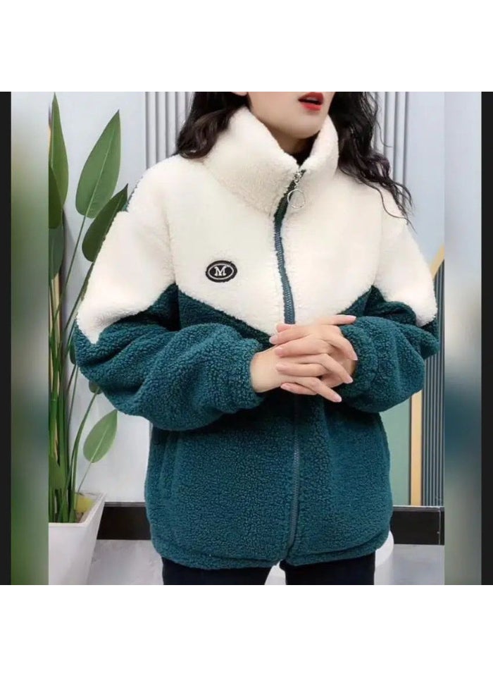Generic Korean Style Loose-Fit Thickened Cotton Padded Coat Casual Student Fleece Jacket Autumn/Winter 2024 New Arrival Trendy Womens J Red  - Image 3