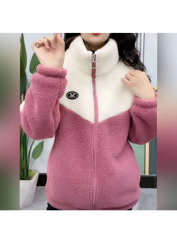 Generic Korean Style Loose-Fit Thickened Cotton Padded Coat Casual Student Fleece Jacket Autumn/Winter 2024 New Arrival Trendy Womens J Red  - Image 2