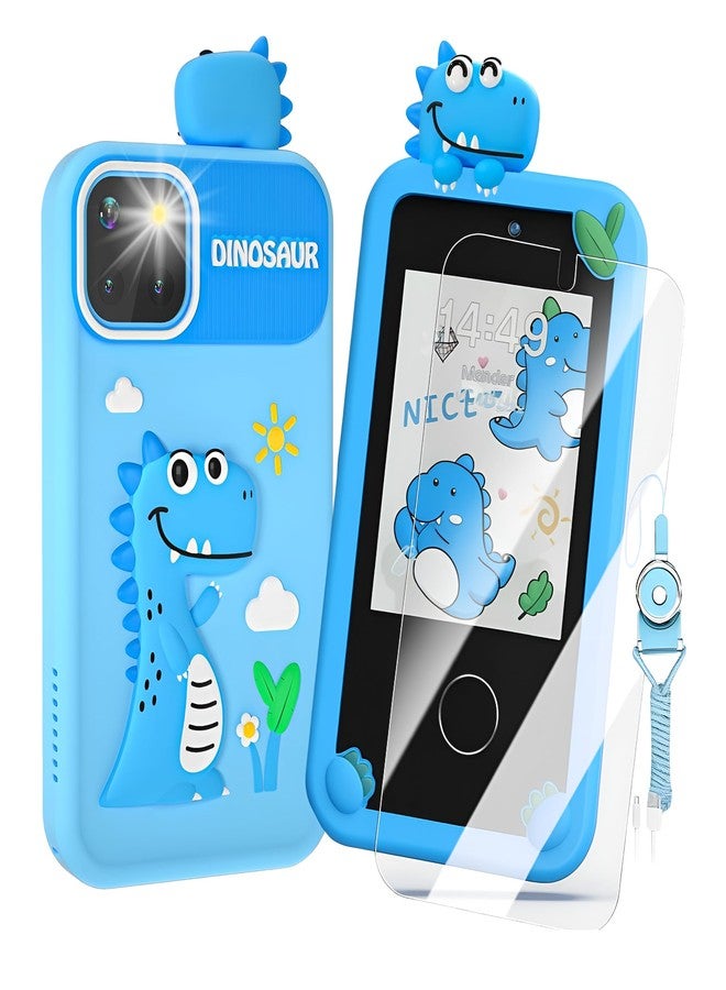 Cason Small Smart Phone for Boys & Girls,2.8” Touch Screen Mini Toy Phone for Kids with Dual Camera, Music Player, Games Kids Mobile with 8GB SD Card (Blue) - Image 1
