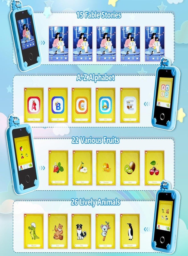 Cason Small Smart Phone for Boys & Girls,2.8” Touch Screen Mini Toy Phone for Kids with Dual Camera, Music Player, Games Kids Mobile with 8GB SD Card (Blue) - Image 5