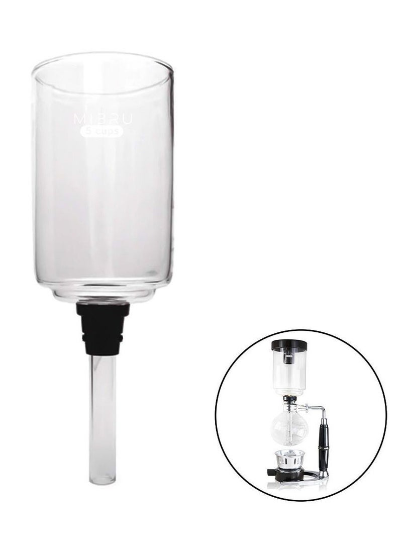 MIBRU Coffee Maker and Tea Syphon Spare Upper Glass 5cups 500ml Vacuum for Brewing 