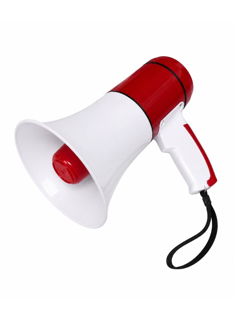 Lacoz Portable Rechargeable Handheld Megaphone Speaker with Siren Function, Loud Voice Amplifier for Events, Crowd Control, Sports, School & Outdoor Announcements Red White - Image 1