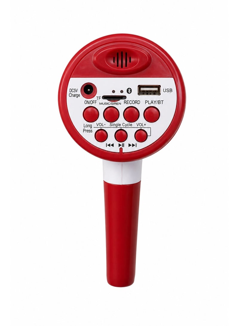 Lacoz Portable Rechargeable Handheld Megaphone Speaker with Siren Function, Loud Voice Amplifier for Events, Crowd Control, Sports, School & Outdoor Announcements Red White - Image 5