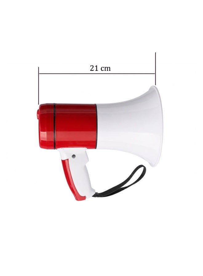 Lacoz Portable Rechargeable Handheld Megaphone Speaker with Siren Function, Loud Voice Amplifier for Events, Crowd Control, Sports, School & Outdoor Announcements Red White - Image 4