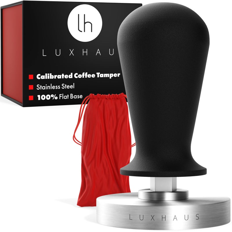LuxHaus Espresso Tamper  51mm Calibrated Coffee Tamper for Espresso Machine with Spring Loaded 100 Flat Stainless Steel Base