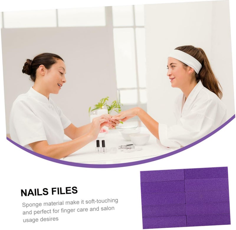 10pcs Purple Four-Sided Nail Polishing Block Nail Files for Women Sanding Sponge Manicure Tools Art Supplies for Salon and Home Use - Image 3