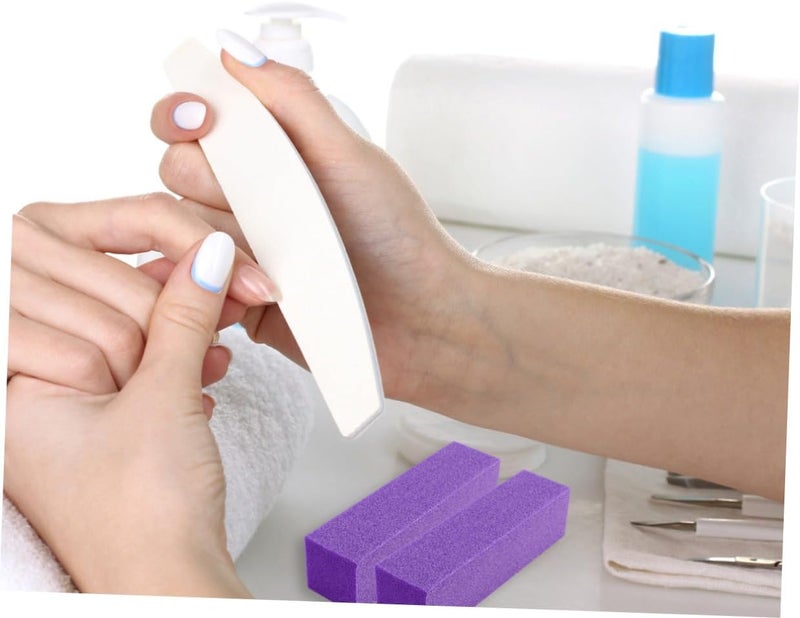 10pcs Purple Four-Sided Nail Polishing Block Nail Files for Women Sanding Sponge Manicure Tools Art Supplies for Salon and Home Use - Image 5