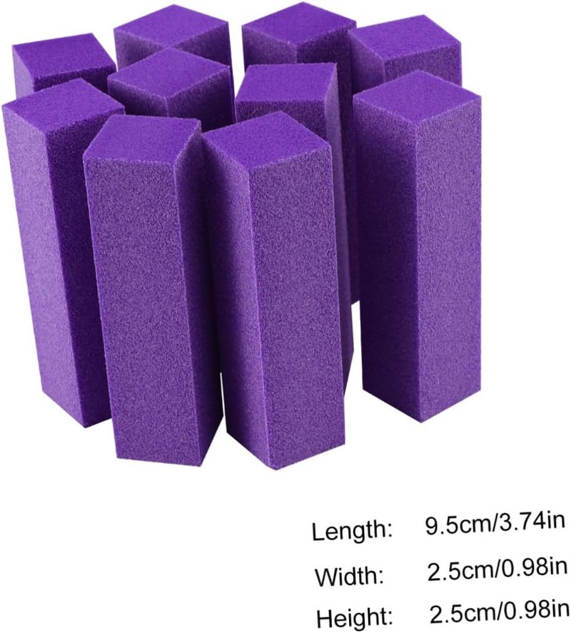 10pcs Purple Four-Sided Nail Polishing Block Nail Files for Women Sanding Sponge Manicure Tools Art Supplies for Salon and Home Use - Image 2