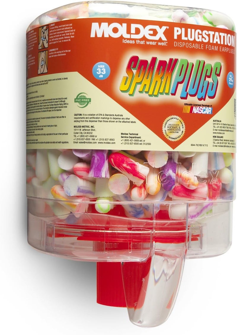 M6644 Extra-Soft Sparkplug Earplugs (250 per Dispenser) Orange