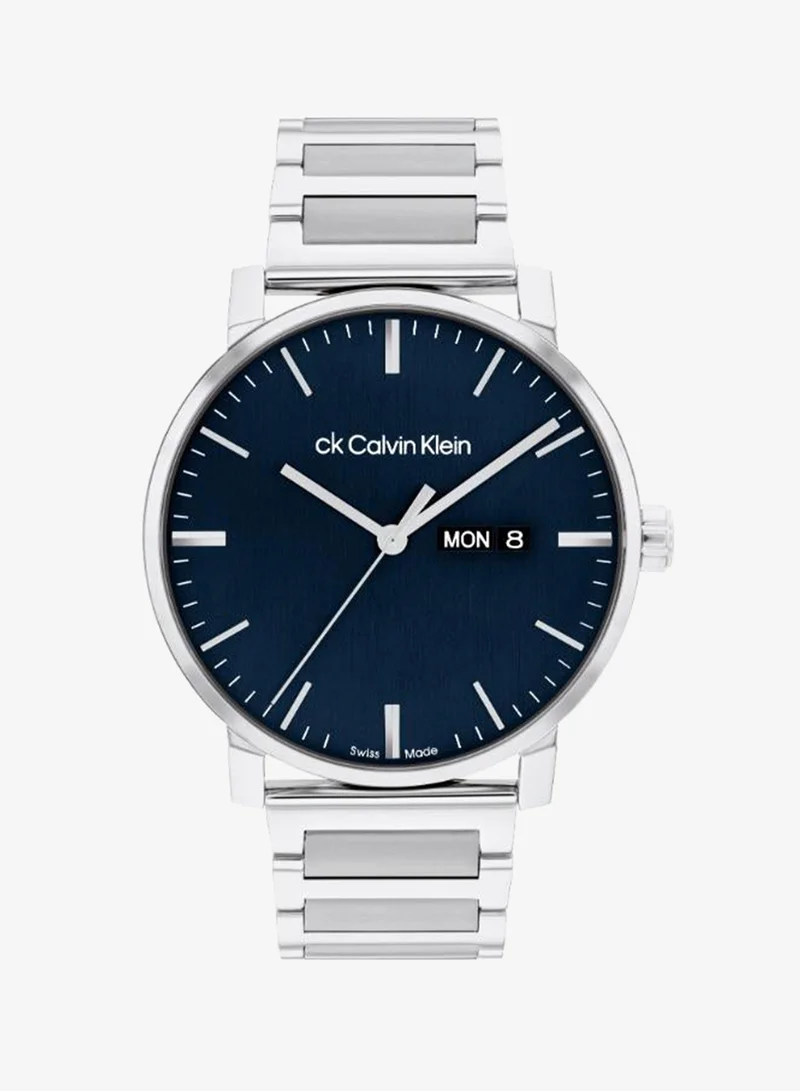 Men's Swiss Quartz Watch, Blue Dial, Stainless Steel Strap
